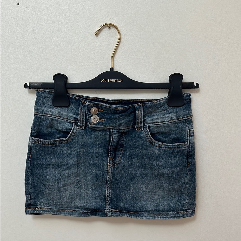 H&M Blue Denim micro-mini Skirt